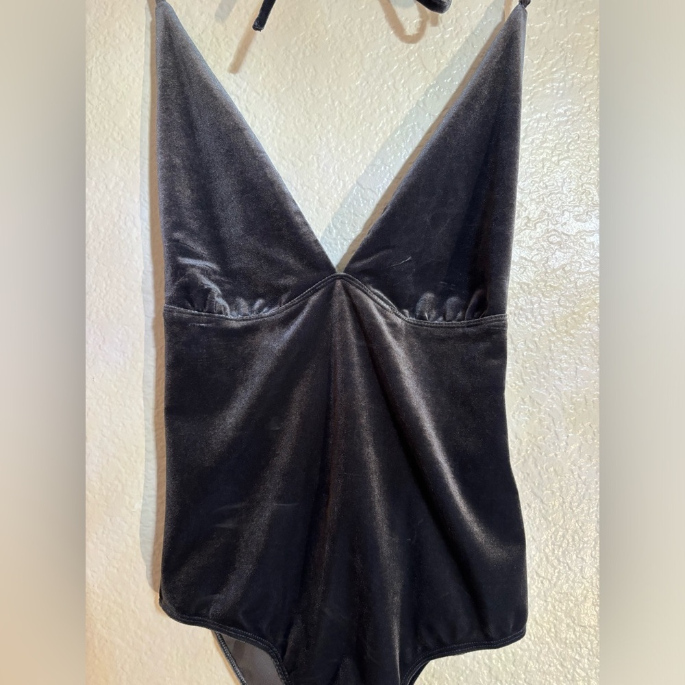 Pacsun Dark purple velvety bodysuit size small